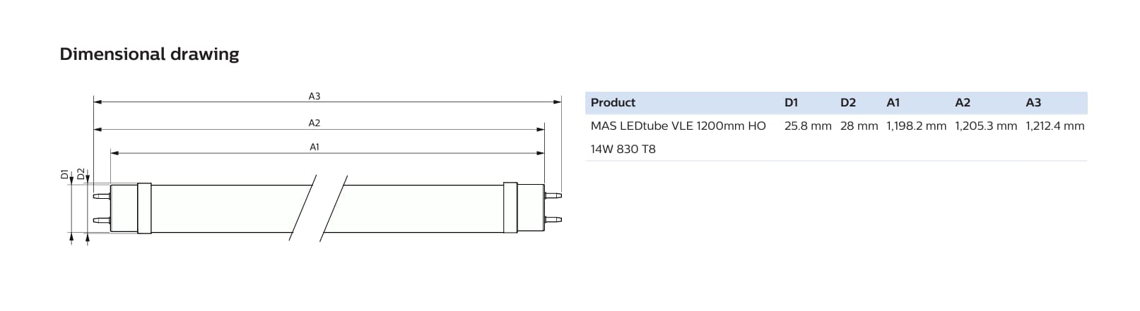 MAS LEDtube 1200mm UE, high performance, eco-friendly, ideal for diverse lighting needs.