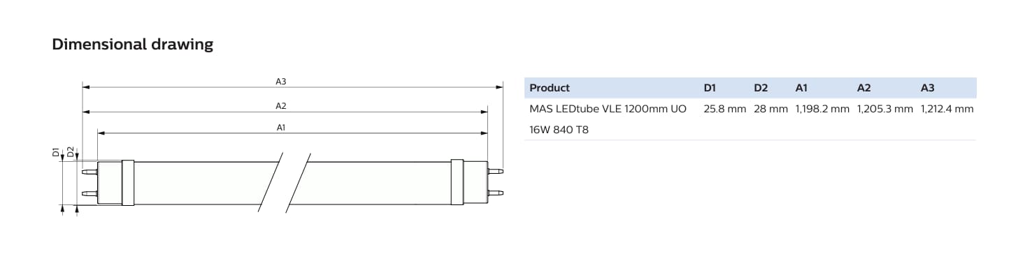 MAS LEDtube 1200mm UE, high performance, eco-friendly, ideal for diverse lighting needs.