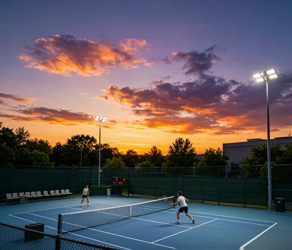 Philips BVP251 BVP252 LED floodlight on tennis court